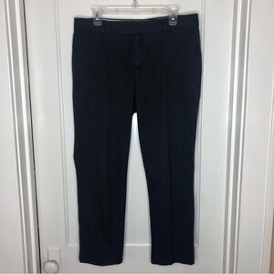 Banana Republic navy blue cropped pants jacquard print size 10
